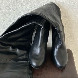 Colin Stewart for Victorias Secret GENUINE Black Leather Knee-High Boots 7.5 B